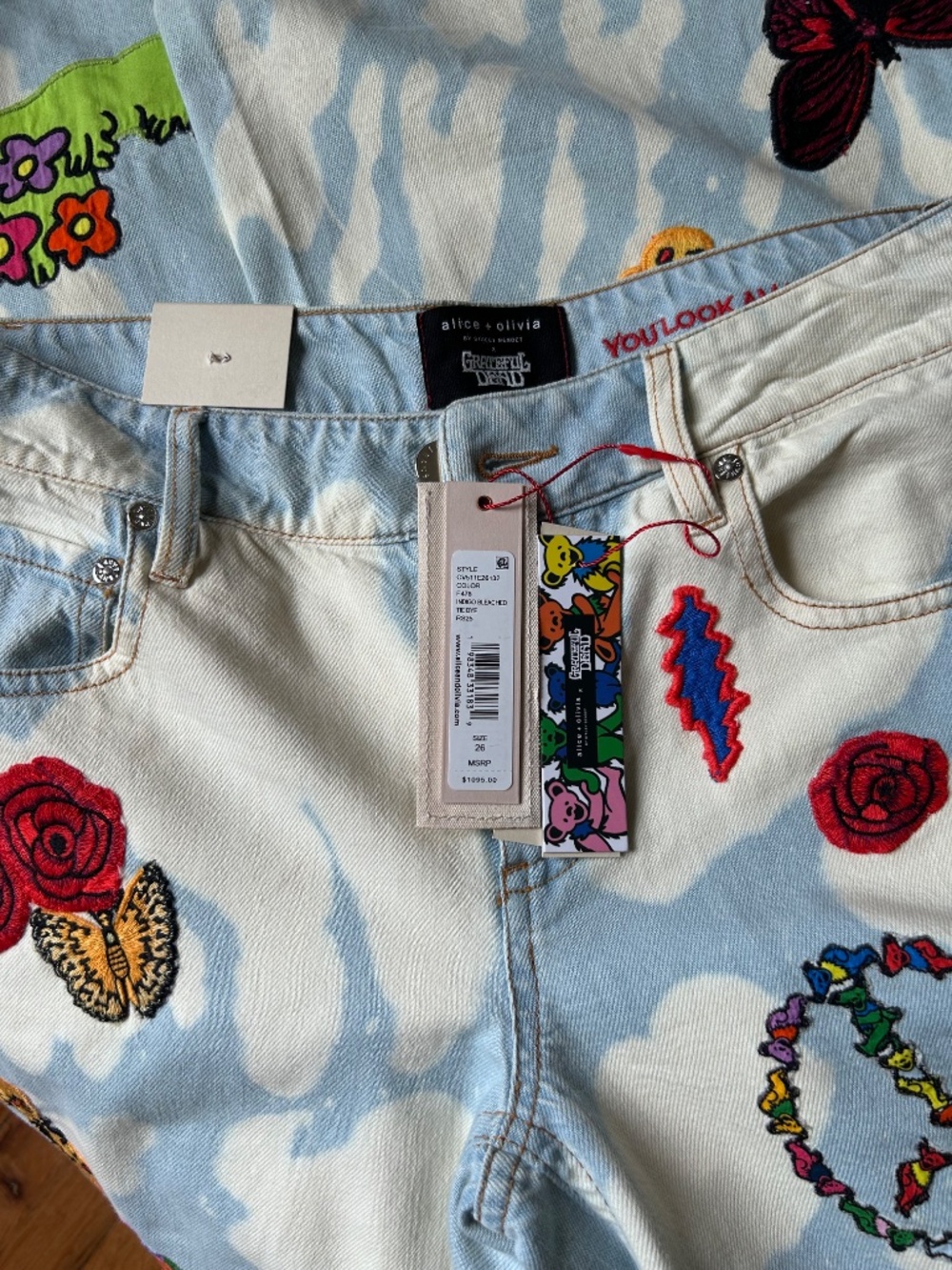 Alice + Olivia Grateful Dead Amazing Jean size 26 - Picture 8 of 13